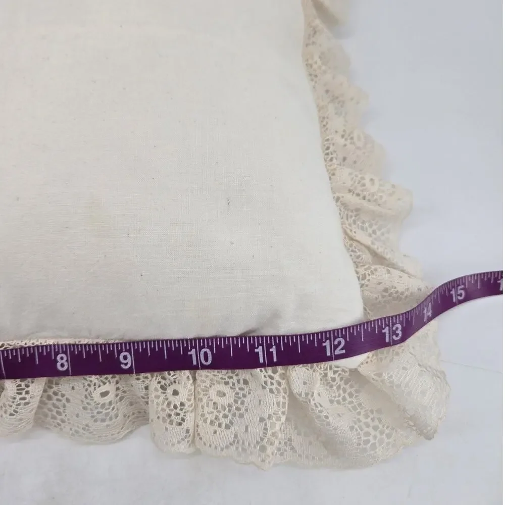 Vintage 90s Grandmacore Embroidered Candmar Designs Victorian Style Throw Pillow